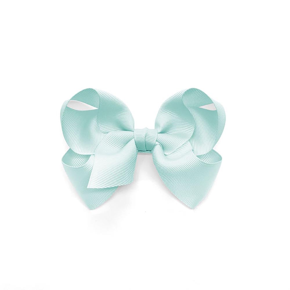 Bownita Girl's' Classic Handmade Grosgrain Hair Bow, Snag-free, No-Slip, Medium Size (Crystalline)