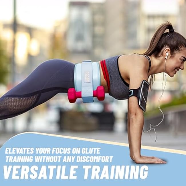 Hip Thrust Belt, Pixel Panda Hip Thrust Band, Portable Hip Thrust, Easy to Use with Dumbbells Kettlebells Plates, Hip Thruster for The Gym Home Workout