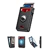 Billetera Airtag para hombre, cartera de metal minimalista inteligente, soporte para tarjetas de crédito, capacidad para 8-12 tarjetas, bloqueo RFID, ventana de identificación y cierre