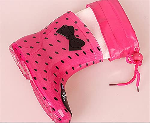 New Spring Autumn Rain Boots Children with Plush Warm Ankle Boots Boys Baby Toddler PVC Waterproof Water Shoes Kids Girls (Color : F Size : 25 Yards/Internal Length 16cm) (A 27/internal length 18cm)4