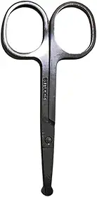 Tesoura para Barba e Bigode - Aço Inox com Ponta Arredondada - Precisão para Acabamento Facial e Aparador de Pelos - Tesoura Sem Ponta