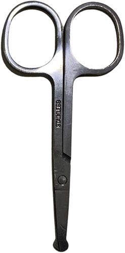 Tesoura para Barba e Bigode - Aço Inox com Ponta Arredondada - Precisão para Acabamento Facial e Aparador de Pelos - Tesoura Sem Ponta