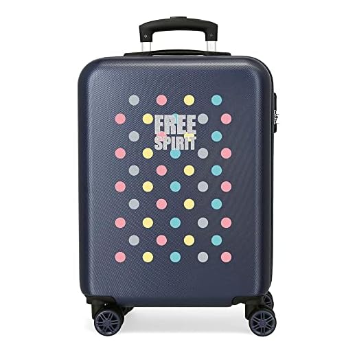 Movom Free Dots Maleta de Cabina 38 x 55 x 20 cm Rígida ABS Cierre combinación 34 L 2.6 Kg 4 Ruedas Dobles Equipaje de Mano, Azul