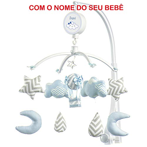 Móbile para Berço Musical e Giratório Nuvens Azul