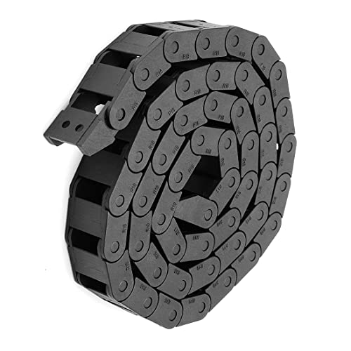 uxcell R18 10mm x 15mm(Inner H*Inner W)Black Plastic Cable Wire Carrier Drag Chain 1M Length for CNC