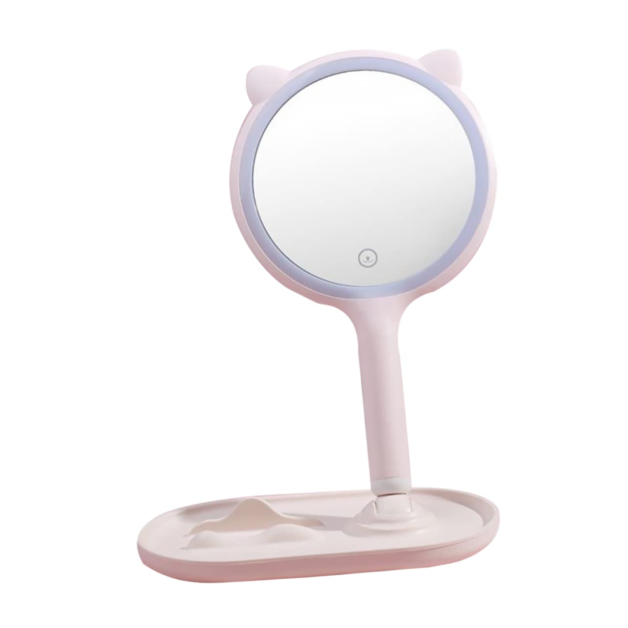 Miroir de maquillage de bureau rose portable pour illuminer votre routine beauté à la maison