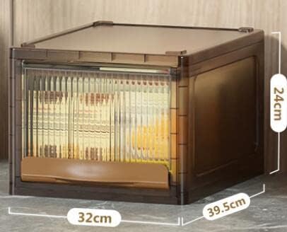 Miniatura 3 de Cajones de almacenamiento, cajones de almacenamiento apilables (marrón transparente, 4.5 galones, 1 unidad)