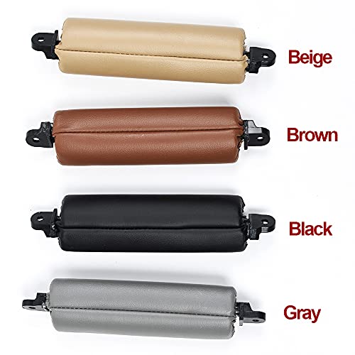 Goodithy Car Interior Front Left Leather Door Handle Replacement For Volkswagen Vw Touareg 2003-2010 (Beige), 6.3X1.97X1.18 Inches #TOP3