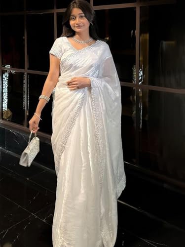 Image of NoseQueen Women Beautiful Soft Silk Designer Saree with blouse