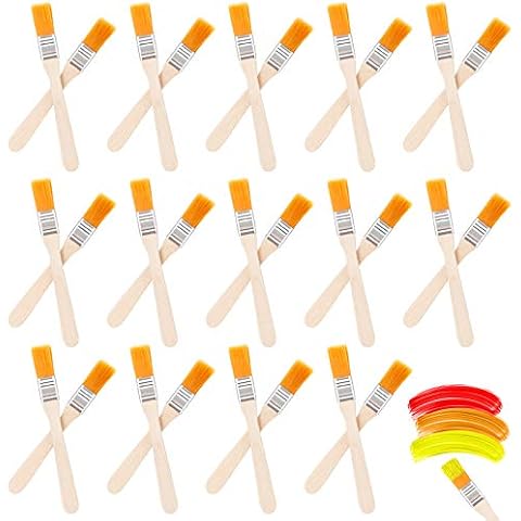 40 PCS Nylon Paint Brush Set with Wooden Handle Cover