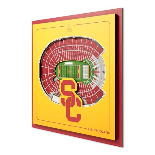 Image of YouTheFan Officially-licensed NCAA Stadium Series 3D Wall Art - multi-layer team stadium replica, detailed sports fan gift, indoor decor