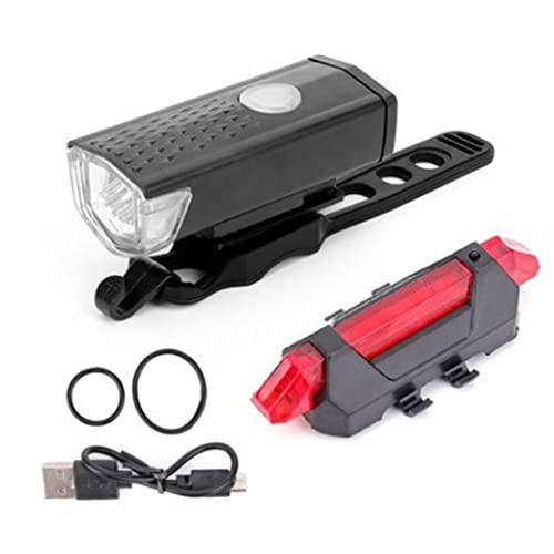 NASSMOSSE Waterproof Lamp USB LED Rechargeable Front and Tail Light Set Bike Accessories