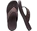 KuaiLu Mens Leather Sport Flip Flops Comfort Orthotic Thong Sandals with Plantar Fasciitis Arch Support for Outdoor Summer