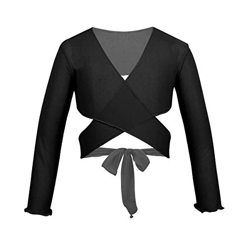 IEFIEL Chaquetas de Danza Ballet Invierno Bolero Elegantes de Princesa Ropa de Bailarina para Niña Bebé Otoño Capa Infantil 3-12 Años Negro 10-12 años