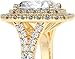 JEWELERYYA Solid Gold Handmade Engagement Ring 3 CT Cushion Cut Moissanite Diamond Double Halo Bridal Wedding Ring for Anniversary Propose Gift (10K Solid Yellow Gold)
