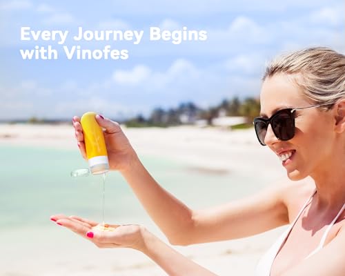 Vinofes 16 Pack Travel Bottles for Toiletries - TSA Approved Travel Size Silicone Squeezable Containers, Leak Proof & Refillable Liquid Accessories for Shampoo, Conditioner, Lotion - BPA Free, Colorful 8