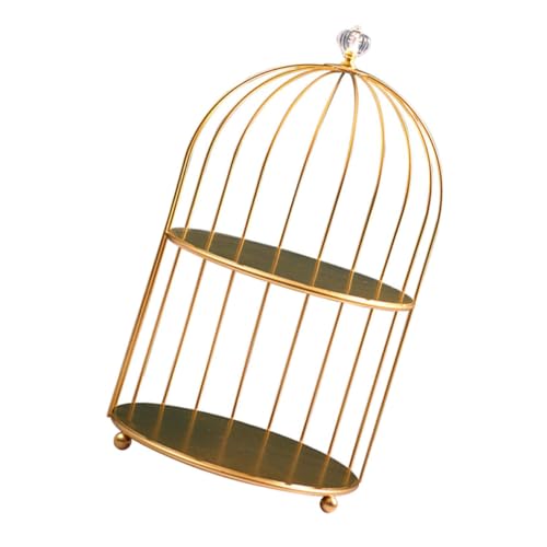 Ciieeo Support De Rangement Forme De Cage à Oiseaux à Deux Niveaux Pour Maquillage Organisateur De Cosmétiques Et Accessoires De Salle De Bain Pour Coiffeuse Et Bureau