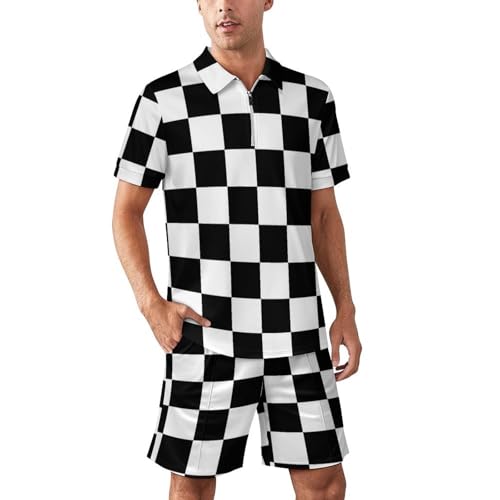 Costume de sport décontracté noir et blanc pour vos moments de détente en ville