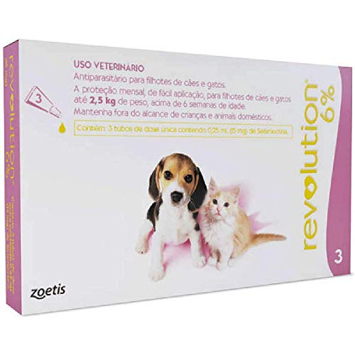 Revolution Zoetis para Cães Filhotes de até 2,5kg 1 unidade - 3 bisnagas