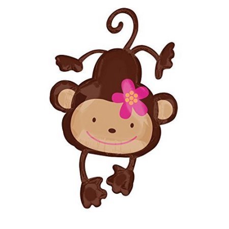 Mod Monkey Party Supplies Birthday Girl Monkey Love Hibiscus And Polka Dots Balloon Bouquet Decorations #TOP1