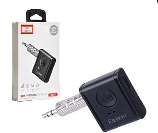 محول بلوتوث للسيارة ET-BR21 مع مقبس 3.5 مم، اتصال لاسلكي، مدى 10 متر، بطارية 55mAh، شحن USB-C، لتحويل أي نظام صوت إلى بلوتوث في السيارة أو المنزل