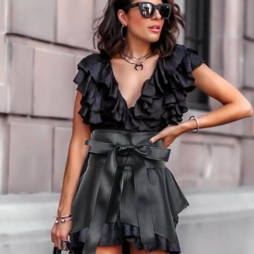 Women's PU Leather Wide Waist Belt with Elegant Peplum Cinch2