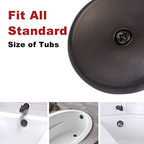 Gold-Hao-The-Bathroom Single Hole Bathtub Drain Overflow Plate/Tub Overflow Cover With Three Matching Screws/Bathtub Overflow Drain Cover Includes An Adapter (Oil Rubbed Bronze) #TOP3