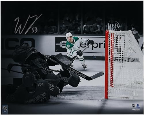 Wyatt Johnston Dallas Stars Autographed 16" x 20" 1st NHL Goal Spotlight Photograph - Autographed NHL Photos