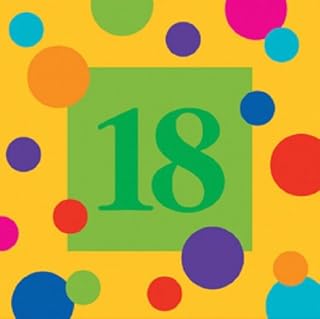 Creative Converting Birthday Stripes 18th Birthday 3-Ply Lunch Napkins 16 Per Pack