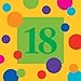Creative Converting Birthday Stripes 18th Birthday 3-Ply Lunch Napkins 16 Per Pack