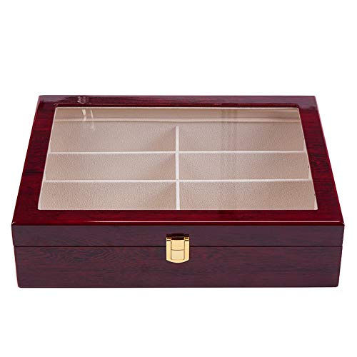 NENIRI メガネケース アクセサリー収納 コレクションケース サングラス収納 メンズボックス ディスプレイ 保管 取り外せる仕切り ガラス天板