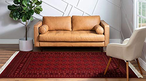 Tapete decorativo rectangular 160x244 cm rojo miniatura 3