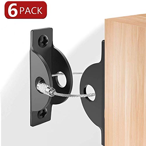 Furniture Strap for Baby Proofing, Metal Child Proofing Anti-tip Furniture Anchors (6 Pack), Secure 400 Pound Falling Furniture Prevention Straps Child Pet Safety Straps Earthquake Resistant (6)