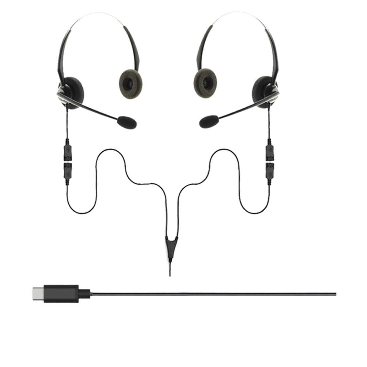 Project Telecom Training, Supervising & Coaching Headset Bundle - Wired USB-A & USB-C, Binaural, Black
