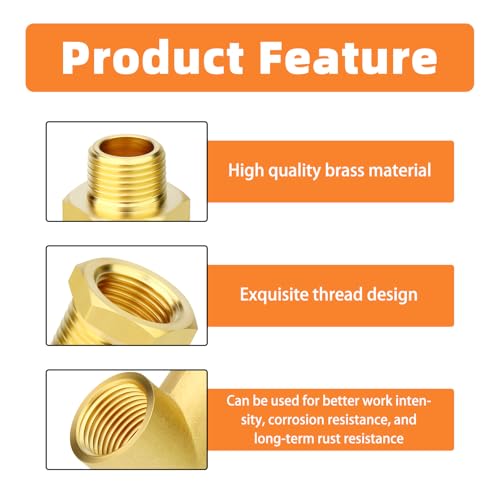 Image of GASHER 2PCS Brass Pipe Fitting Male Branch Tee Y Adapter 1 /2 inch NPT Female x 1 /2 inch NPT Female x 1 /2 inch NPT Male