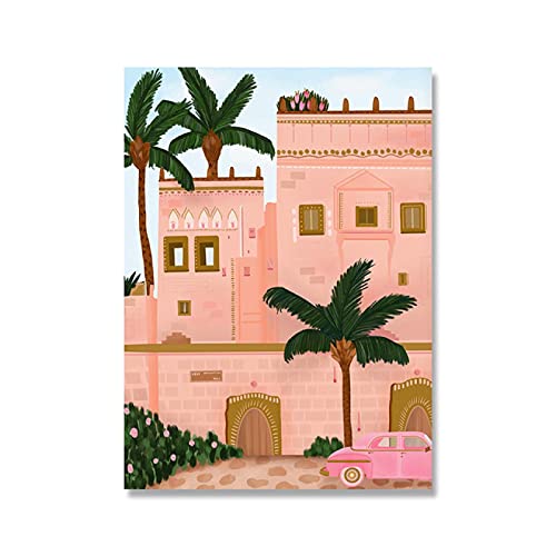 Affiche rose Maroc et tableau mosquée moderne salon x2 - 3