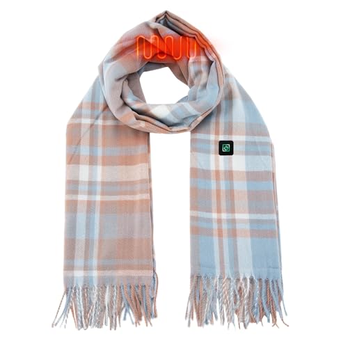 LOIJMK Bufanda calentada para hombre y mujer, bufanda de calefacción USB, suave, cálida, calentador de cuello eléctrico, calentador de cuello para invierno, gorro y bufanda para niños, color rojo,