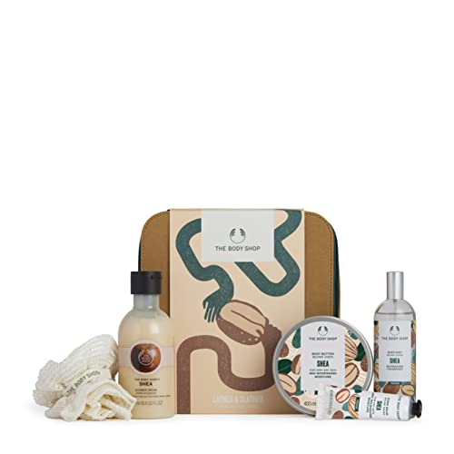 The Body Shop Lather & Slather Shea Body Care Gift Set, for Dry Skin, Vegan