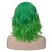 BERON Green Wigs for Women Short Curly Bob Wavy Wig Girls Ombre Green 14