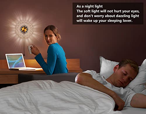 Leabet Modern Led Wall Sconce Decorative Wall Light For Home Bedroom Bedside Corridor Aisle Foyer Bar,Chrysanthemum Shape Decorative Pattern,Power By 3 Aa Batteries (Batteries Not Included) #TOP4