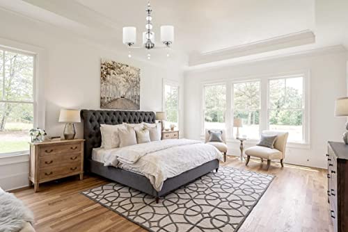 Doraimi Lighting Classic Industrial 3 Light Contemporary K9 Crystal Chandeliers Frosted Glass Shade Brushed Nickel Modern Light for Dining Room Living Room Corridor Kitchen Island - Image 5