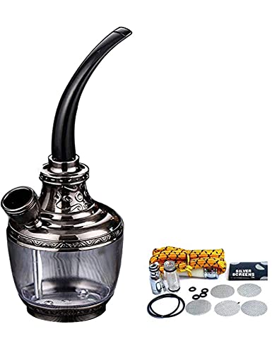 Zinc Alloy Mini Hookah Set with Shisha Hookah Accessories, ,Multipurpose Hookahs As Gift for Boyfriend, Father, Husband or Friends (black)