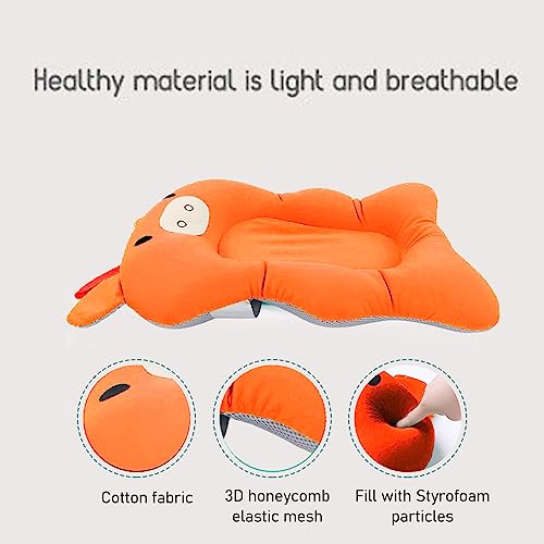 Image of Baby Bath Support Cushion, Floating Adjustable Soft Bath Pillow, Cushioned Support Parent Assist Tray Infant Bath Support Seat Baby Bath Pillow for Newborn Infants (Orange)