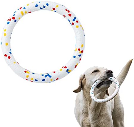 Small Dog Toy Flying Discs Interactive Training Ring for Tug of War Games Water Floating Dog Pool Toys Puppy Chew Toy for Teething and Avoid Boredom, Diameter 7inch