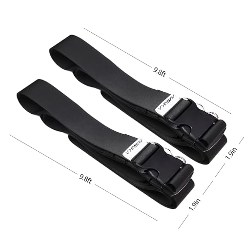 Image of Adjustable Luggage Straps, 9.8FT Suitcase Straps for Travel Bags, 2 Pack