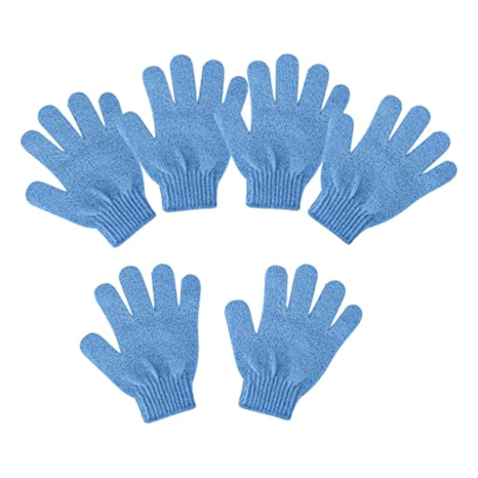 6 Pieces Exfoliating Body Scrub Shower Gloves Bath Massage SPA Mitts Blue