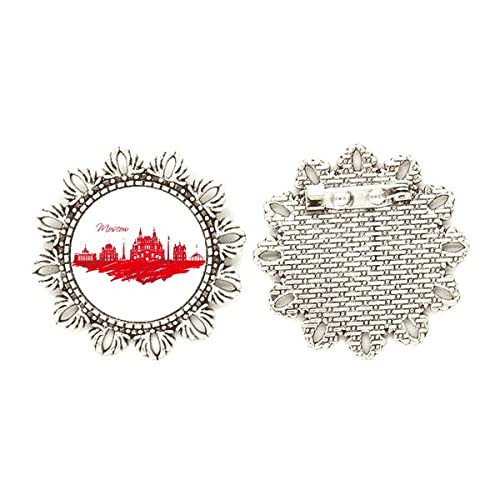 Broche de plata Moscú con flor de catedral: el regalo cultural perfecto