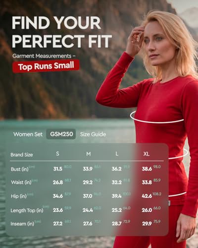 Image of MERINNOVATION Merino Wool Base Layer Set for Women 100% Merino Wool Thermal Underwear Sets Lite - Midweight Top Tank Bottom