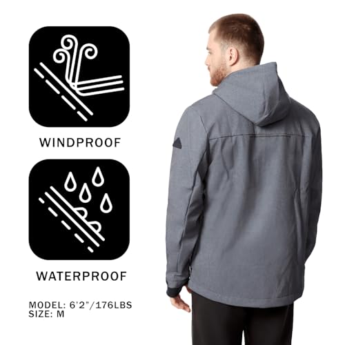 ALPINE NORTH Tofino Men's Softshell Windbreaker Jacket Waterproof Fleece Lined Insulated Hooded Spring and Fall Jacket3