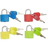 Mini Padlock Luggage Locks with Keys (4 Pack)
